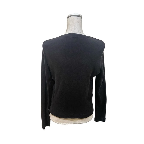 Majestic filatures black open front jacket knit leather fur & knit size small - Picture 7 of 9